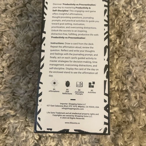 Productivity vs Procrastination Card Deck 80 Affirmations + Journaling Prompts - Picture 4 of 6